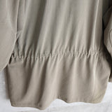 バーバリー フェイクレイヤード レザー襟 ハーフコート ハンティングジャケット ライナー付き グレーカーキ/ブラウン - NEWSED