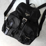 プラダ ポコノ テスート ナイロン / レザー リュックサック ブラック ギャランティカード付き - NEWSED