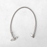 ヴィヴィアン ウエストウッド オーブロゴ ラインストーン シルバー ネックレス 箱付き - NEWSED