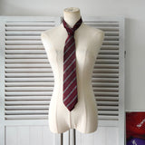 バレンシアガ ヴィンテージ シルク ストライプ柄 ロゴ ネクタイ ワインレッド - NEWSED