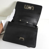 ミュウミュウ マテラッセ ビジュー レザー チェーン ショルダーバッグ ブラック - NEWSED