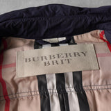 バーバリー ブリット ノバチェック裏地 ダウンジャケット コート フード取り外し可 ウエストベルト付き ネイビー - NEWSED