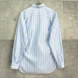 プレイ コムデギャルソン ハートロゴ ストライプ柄 長袖シャツ ブルー - NEWSED