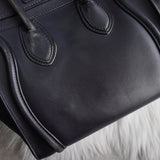 セリーヌ ラゲージ マイクロショッパー レザー ハンドバッグ ブラック - NEWSED