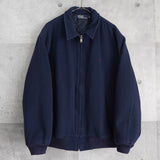 ポロバイラルフローレン ウールジャケット ブルゾン ロゴ 刺繍 キルティング裏地 ネイビー - NEWSED