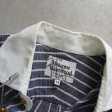 ヴィヴィアン ウエストウッド オーブ ストライプ柄 長袖シャツ クレリックシャツ ブルー - NEWSED