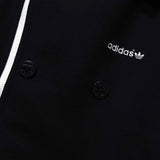 アディダス ロゴ ジッパー ウール ピーコート メンズ ブラック - NEWSED