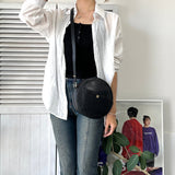 セリーヌ ヴィンテージ トリオンフ ラウンド レザー ショルダーバッグ ブラック - NEWSED