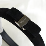 サルバトーレ フェラガモ ヴァラ リボン スエード カチューシャ ブラック - NEWSED