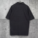 ナイキ ロゴ ボーダー 半袖ポロシャツ ブラック - NEWSED