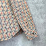 バーバリーズ ブルーレーベル ホースロゴ 刺繍 ノバチェック 長袖シャツ ベージュ レディース - NEWSED