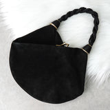 サルバトーレ フェラガモ スエード がま口 ハンドバッグ ブラック - NEWSED