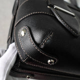 サルバトーレ フェラガモ レザー ガンチーニ ショルダーバッグ トートバッグ 肩掛け ブラック - NEWSED