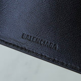 バレンシアガ エブリディ レザー 三つ折り財布 コンパクトウォレット ブラック - NEWSED