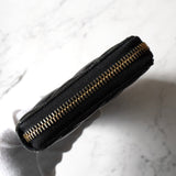 シャネル ラムスキン マトラッセ ラウンドジップ レザー 長財布 ブラック 保存袋・箱付き - NEWSED