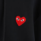 プレイ コム デ ギャルソン ハートロゴ ジップアップ パーカー ブラック - NEWSED