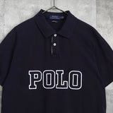 ポロ ラルフローレン カレッジロゴ 半袖 ポロシャツ ネイビー - NEWSED