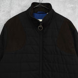 バブアー スエード切り替え キルティングジャケット ブラック - NEWSED