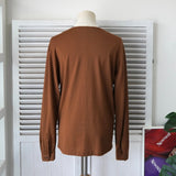 クリスチャン ディオール ヴィンテージ ヘンリーネック 長袖トップス 長袖カットソー キャメル - NEWSED