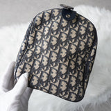 クリスチャンディオール トロッター キャンバス / レザー ミニボストンバッグ ネイビー - NEWSED