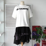 サカイ チュール アシンメトリー フリルスカート 変形 異素材切り替え ブラック - NEWSED