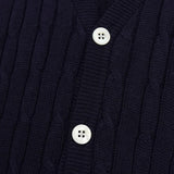 バーバリー ヴィンテージ ケーブル編み ニット カーディガン ダークネイビー - NEWSED