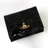ヴィヴィアン・ウエストウッド オーブ 三つ折り財布 エナメル レザー ブラック 未使用品 - NEWSED