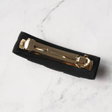 サルバトーレ フェラガモ ヴァラリボン キャンバス バレッタ 髪留め ブラック / シルバー 箱付き - NEWSED