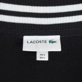 ラコステ ロゴパッチ ジップアップ ニットジャケット カーディガン ブラック - NEWSED