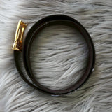 セリーヌ ヴィンテージ トリオンフ レザー ベルト ブラック - NEWSED