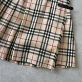 バーバリー ブルー レーベル ノバチェック プリーツ ウール ミニスカート ベージュ - NEWSED