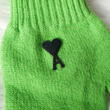 アミパリ アミ パリス ハートロゴ ウール 手袋 グローブ グリーン メンズ - NEWSED