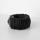 シャネル ココマーク ラインストーン レザー シュシュ ヘアゴム ブラック - NEWSED