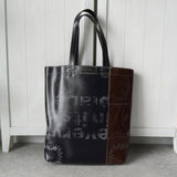 コムデギャルソン ステッチ トートバッグレザー ネイビー / ブラウン - NEWSED