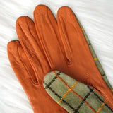 ヴィヴィアン ウエストウッド クロコ レザー スエード 異素材 コンビ 手袋 グローブ ブラウン カーキ - NEWSED