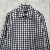 プラダ ギンガムチェック柄 長袖シャツ フォーマル メンズ ブラック / ホワイト - NEWSED