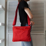 プラダ ポコノ テスート ナイロン トライアングルロゴ ショルダーバッグ レッド - NEWSED