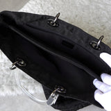 ディオール レディディオール カナージュ トロッター プラスチックハンドル トートバッグ ナイロンキャンバス /レザー ブラック 黒 - NEWSED