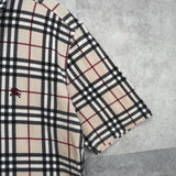 バーバリー ブラック レーベル ホースロゴ 刺繍 ノバチェック 半袖トップス ベージュ - NEWSED