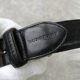 バーバリー シルバーバックル ベルト ブラック - NEWSED