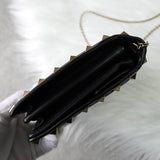 ヴァレンティノ ロックスタッズ レザー チェーンショルダー ショルダーバッグ ポシェット ブラック / ゴールド - NEWSED