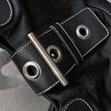 プラダ ポコノ テスート ナイロン レザー ワンショルダーバッグ 三角プレート トライアングルロゴ ブラック - NEWSED