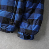 ステューシー チェック柄 ダウンジャケット ブルー / ブラック - NEWSED