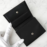 プラダ ポコノ テスート ナイロン サフィアーノレザー 三つ折り財布 トライアングルロゴ ブラック - NEWSED