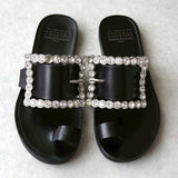 メゾンマルジェラ ビジューバックル サンダル ブラック - NEWSED