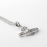 ヴィヴィアン ウエストウッド オーブロゴ ラインストーン シルバー ネックレス 箱付き - NEWSED