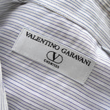 バレンティノ ガラヴァーニ ヴィンテージ ストライプ柄 ロゴ 刺繍 長袖シャツ グレー - NEWSED
