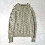 ポロ バイ ラルフローレン ケーブル編み ニット カーキ - NEWSED