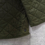 バブアー コーデュロイ襟 ロゴ キルティングジャケット カーキ - NEWSED