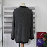 イヴ サンローラン ヴィンテージ 金ボタン カーディガン グレー レディース - NEWSED